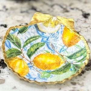 Hand Crafted Lemon Trinket Shell Dish